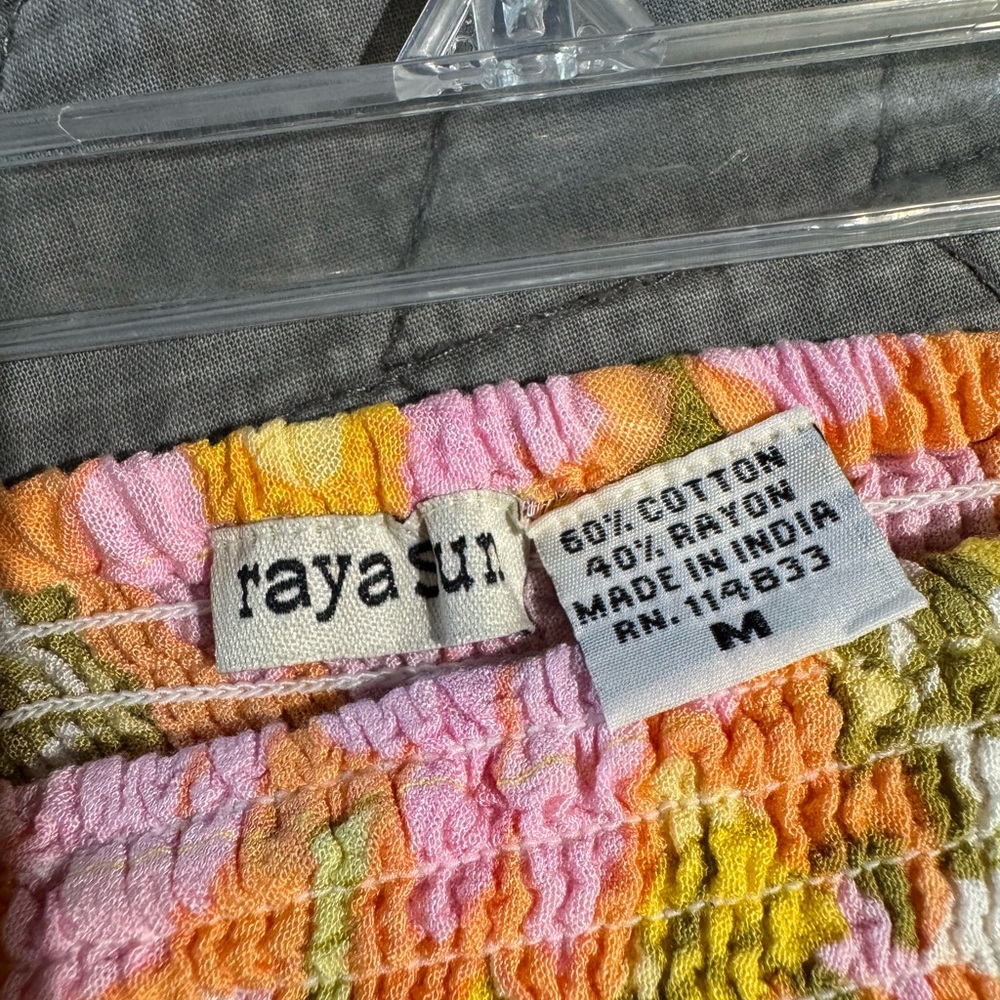 Raya Sun Floral A-Line Skirt - Pink, Yellow, Green - Picture 4 of 4